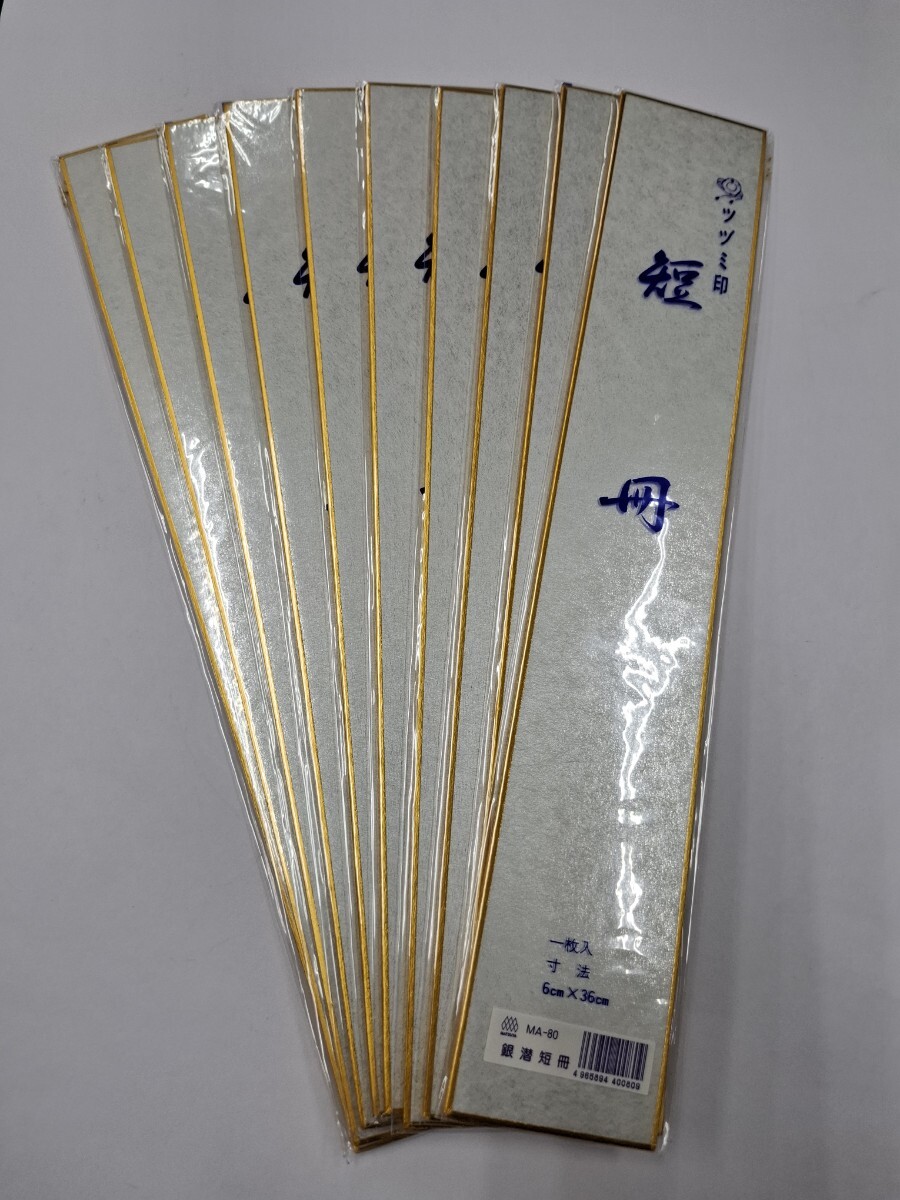 短冊 銀潜 10枚セット 6×36cm 個包装 書道 俳句 短歌 茶道 アート 趣味 水墨画 画材拍卖