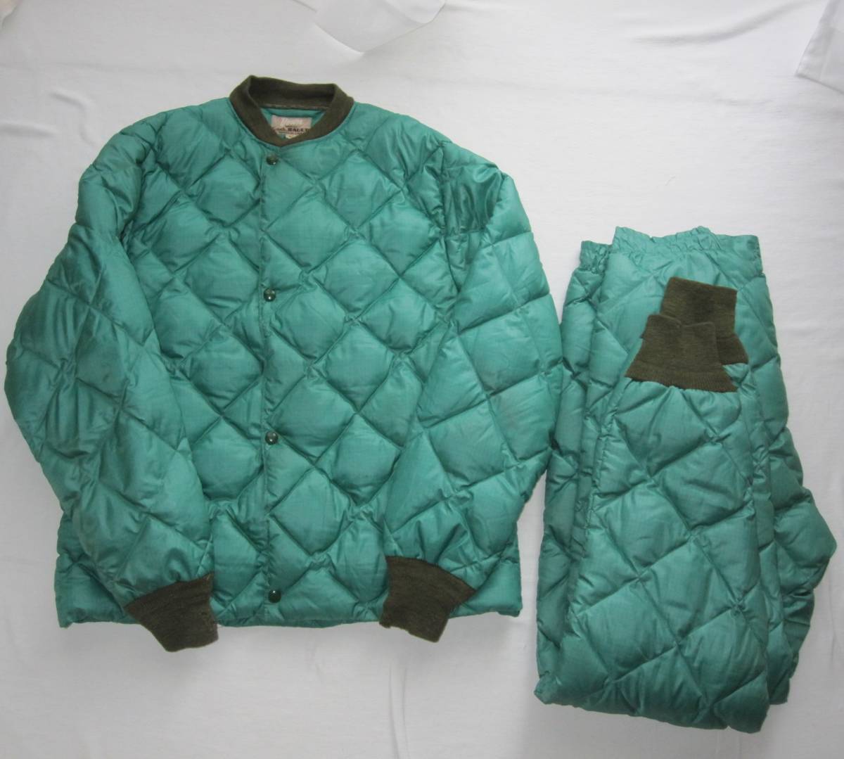 ☆50s エディーバウアー ダウン ジャケット パンツ L 雪タグ / ダイヤモンドキルト / 日の出タグ / ビンテージ カラコラム スカイライナー拍卖