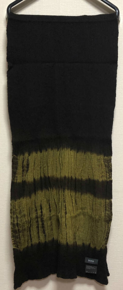 【ヒューゴボスHugo Boss】最高級ウール100%スカーフ新品格安即決55%OFF拍卖