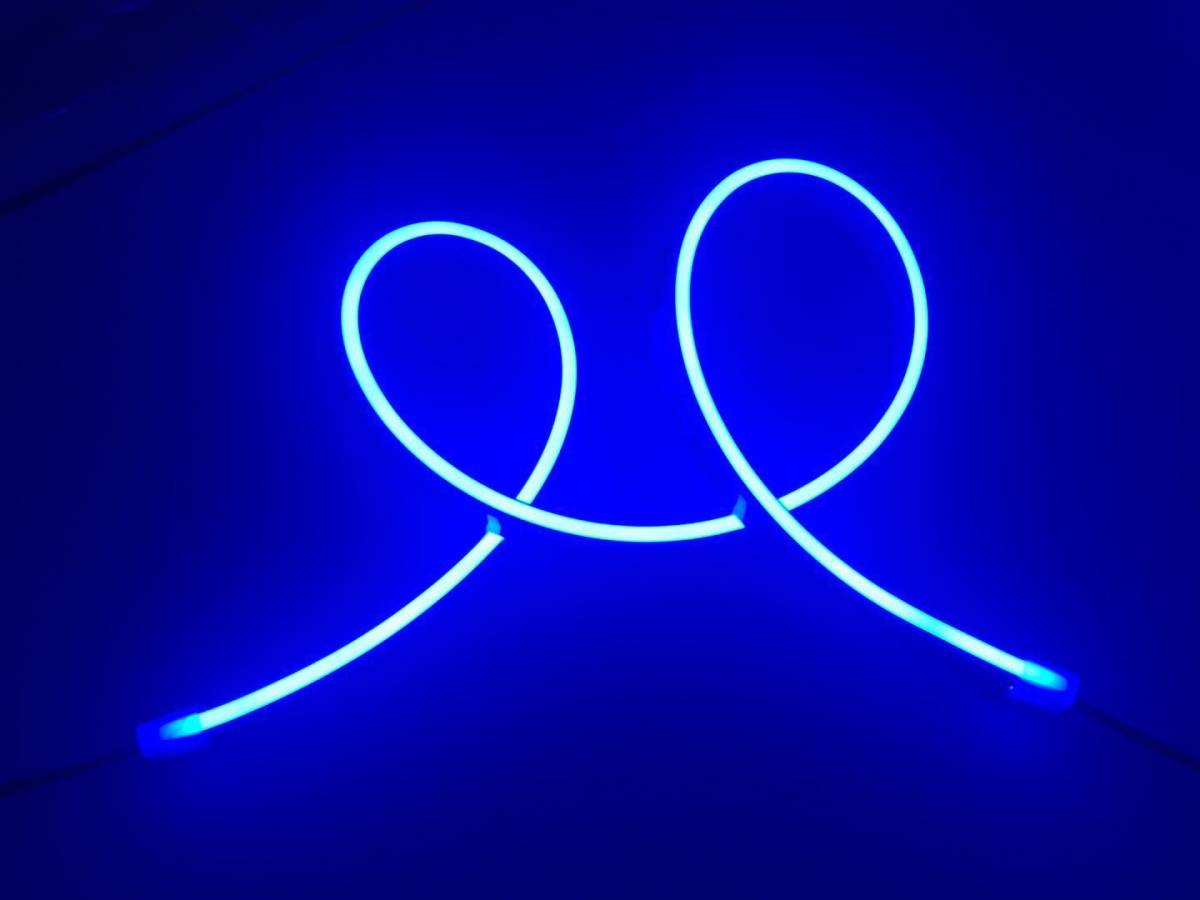 12V車用60㎝側面発光 LEDシリコンチューブテープ ブルー 2本セット拍卖