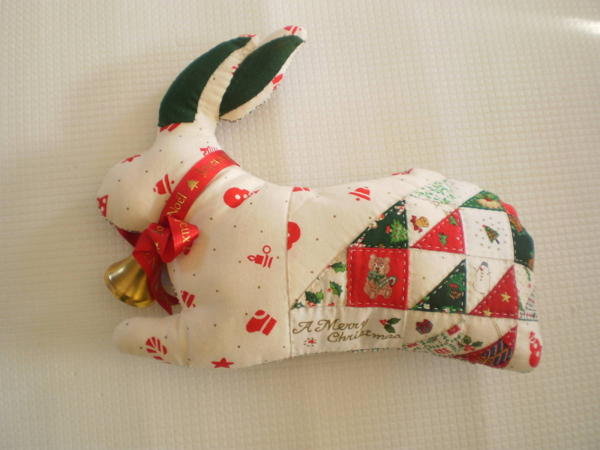 【中古・クリスマス手作り小物】 インテリア(中綿ぬいぐるみ)うさぎ (送料込み) 拍卖