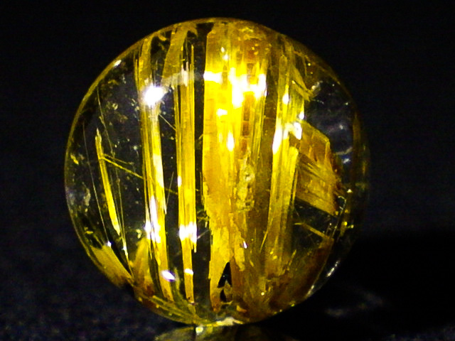 ★タイチンルチルクォーツ★3.10ct/10.0mm★天然石太金針水晶★ラウンドシェイプ裸石ルースカボション★磨き石★kamesan拍卖