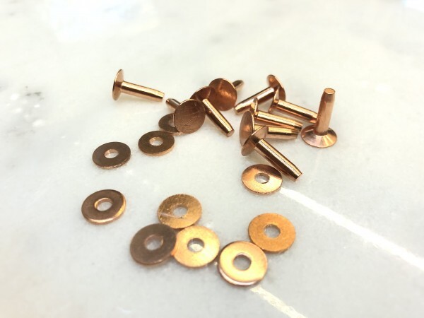 10個 9x12 ワッシャーリベット 銅製 レザークラフト 材料 DIY拍卖