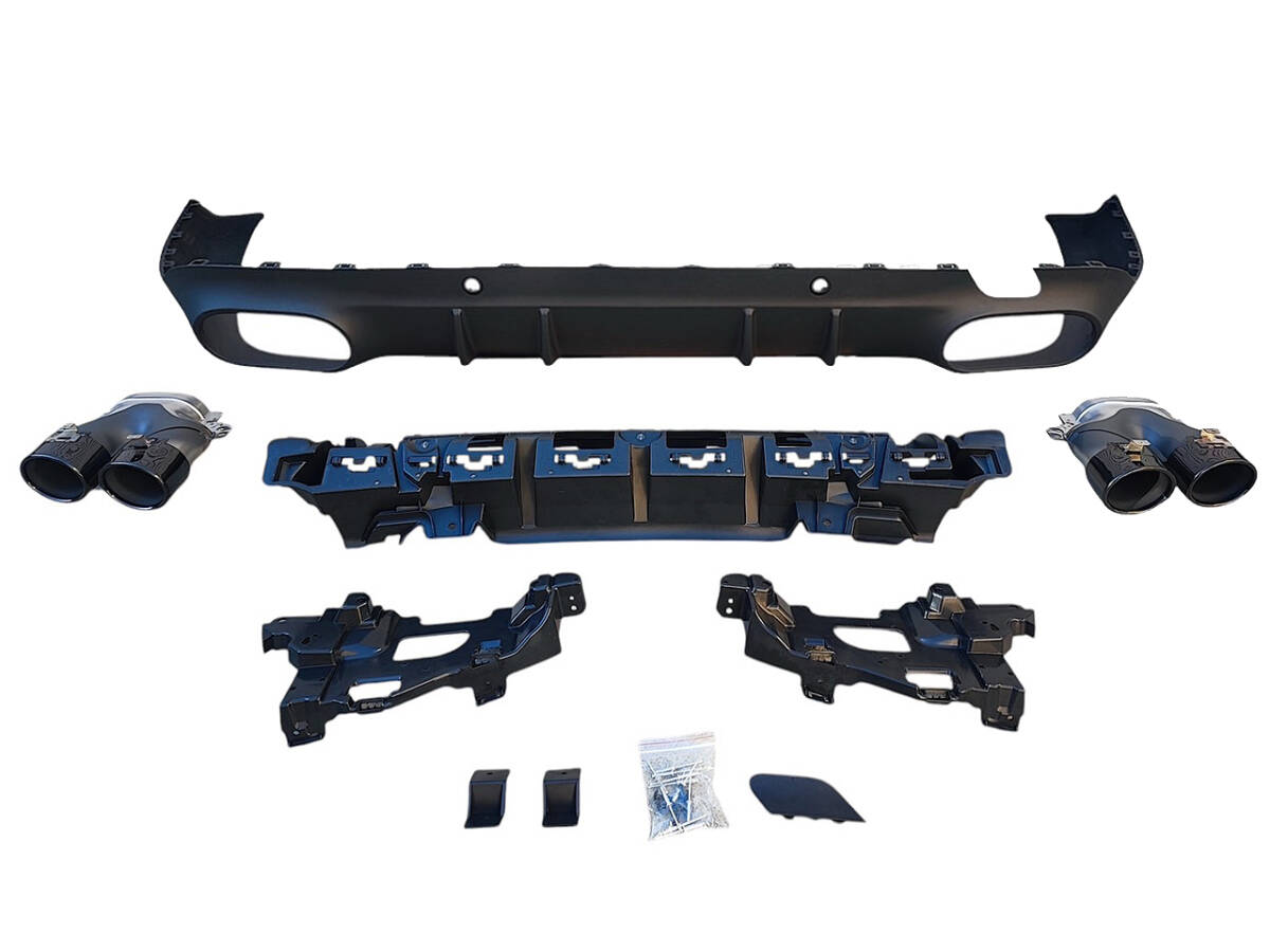 C257 リア ディフューザー マフラーカッター ブラック メルセデス ベンツ CLSクラス CLS53type 国内発送 即納 カスタム エアロ パーツ 外装拍卖