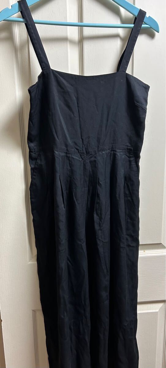 1420☆スピック&スパン☆ 黒 オールインワン☆サイズ36 中古拍卖