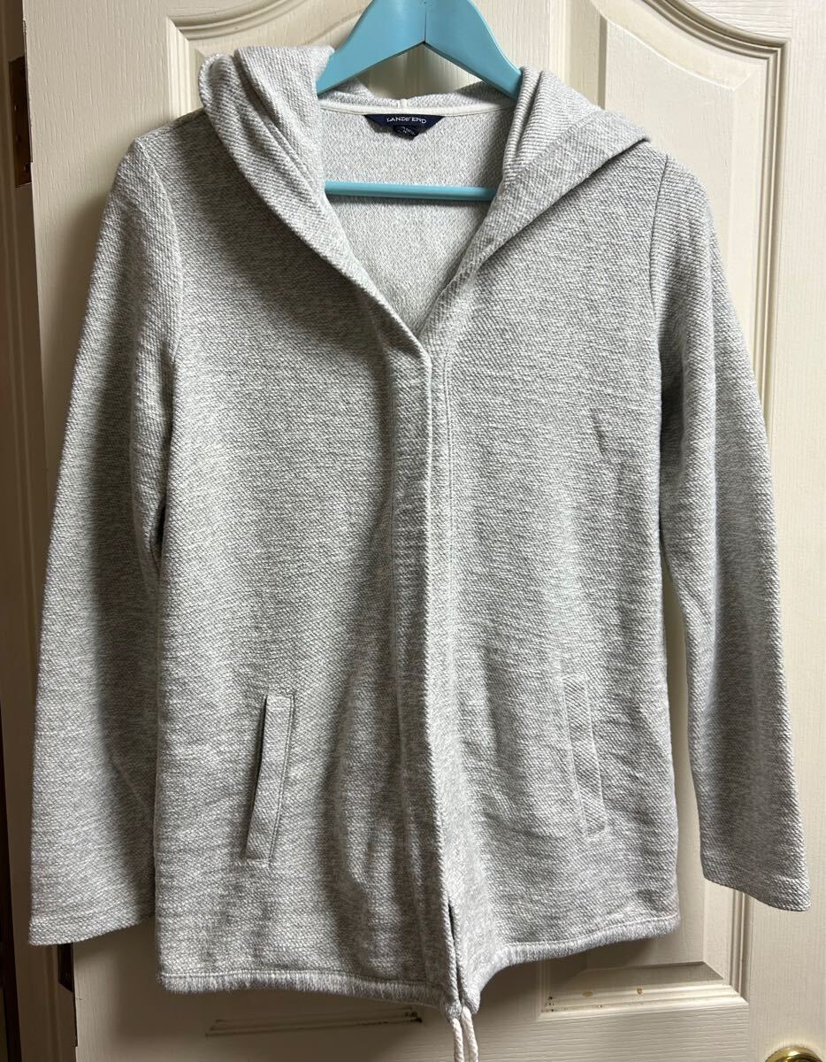 1419☆ランズエンド☆フード付きカーディガン ライトアウター☆サイズM 中古拍卖
