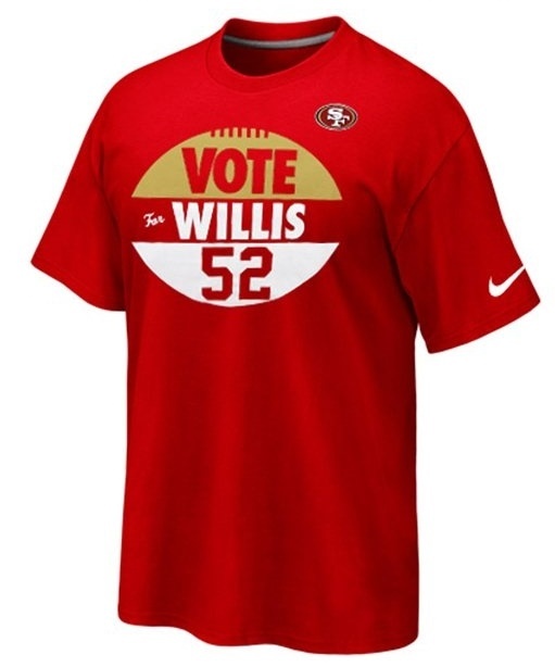 新品 NFL VOTE Patrick Willis Tシャツ S 赤 NIKE サンフランシスコ49ers(フォーティナイナーズ) 送料無料 /パトリック・ウィリス ナイキ拍卖