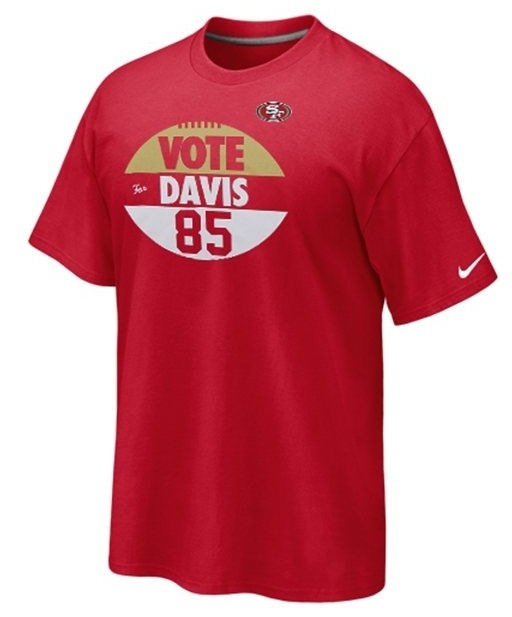 新品 NFL VOTE Vernon Davis Tシャツ S 赤 NIKE サンフランシスコ49ers(フォーティナイナーズ) 送料無料 /San Francisco 49ers ナイキ拍卖