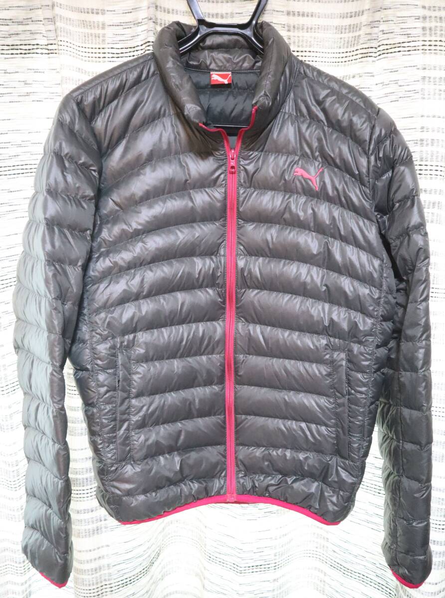 PUMA インナーダウンジャケット グレー×ピンク M 送料無料 /プーマ 900792 フェザー ナイロン ライトダウンコート拍卖