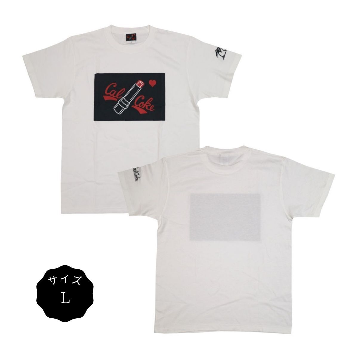 Tシャツ フロント リップTシャツ ホワイト サイズL ロカビリーファッション ブランド 半袖 メンズ拍卖