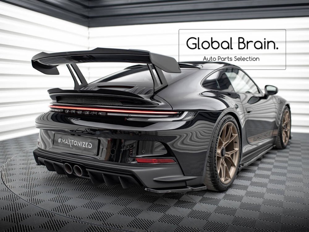 ポルシェ 911 992 GT3 アッパー リア トランク スポイラー / リア ウィング ディフューザー エクステンション トリム カバー エアロ拍卖