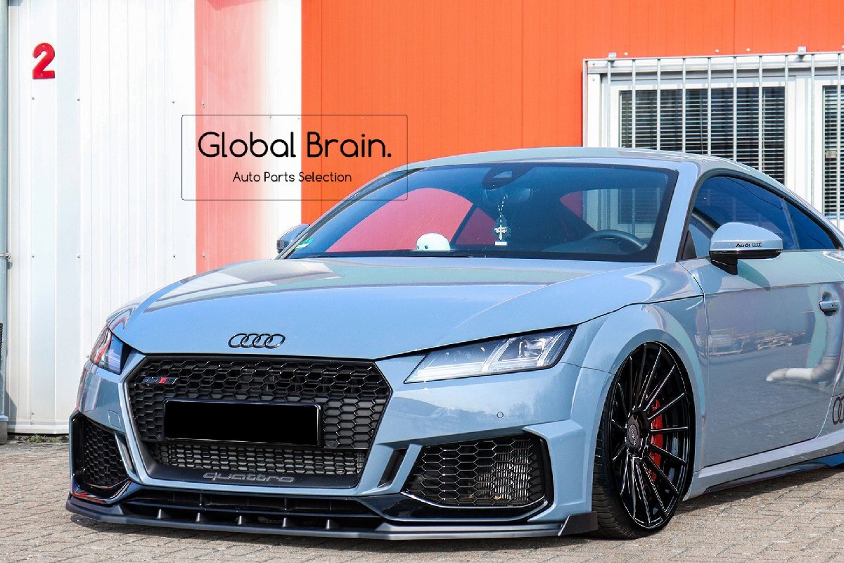 アウディ TT RS TTRS 8S 後期 フロント リップ スポイラー+ウィングレット/フロント スプリッター バンパー ディフューザー エプロン拍卖