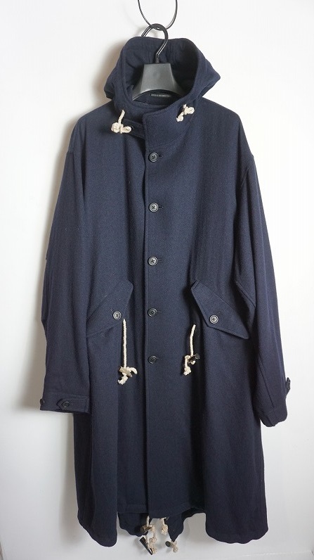 美品 正規 23AW Y's for men ワイズフォーメン Yohji Yamamoto ヨウジヤマモト フラノ トグル釦 モッズ コート MJ-C02-135 3紺本物1224O▲拍卖