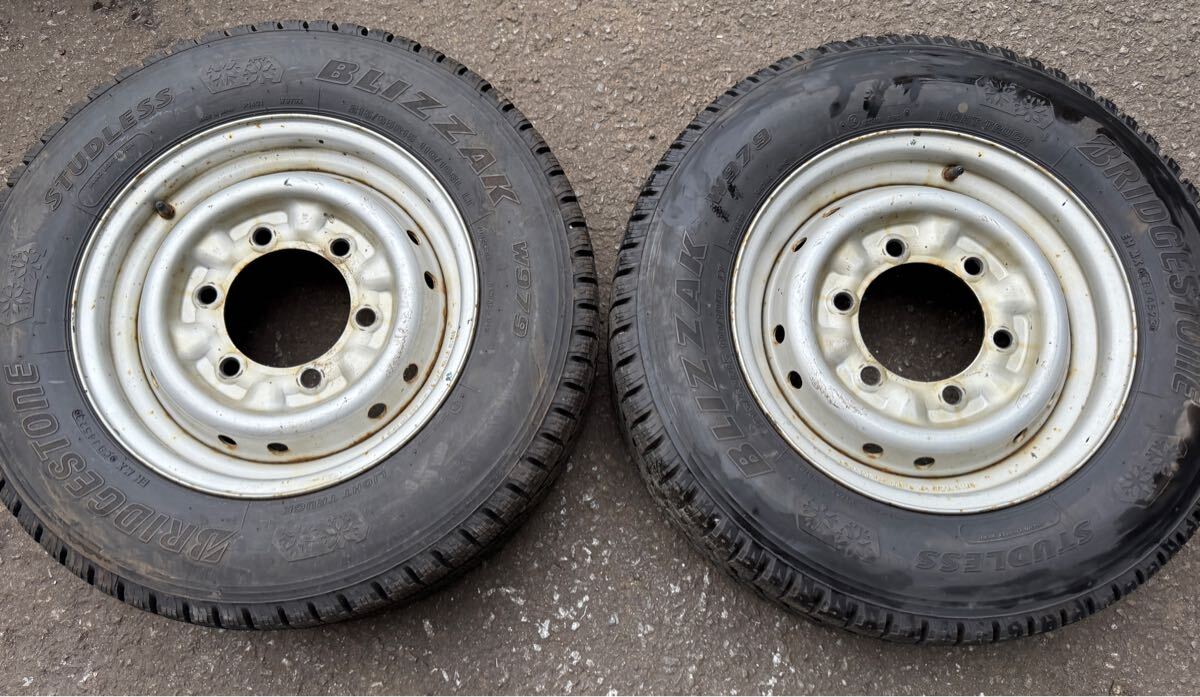 215/65R15 110/108L シングルタイプ 日産アトラス 6穴 ホイール BS BLIZZAK W979 2023年製 11ミリ 2本セット拍卖