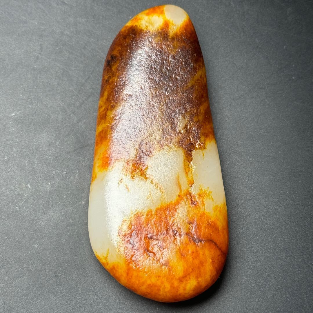 旧蔵 清 和田玉原石 器型美観 玉質繊細 ナツメ紅皮 皮色油潤 品相一流 中国古玩 古美術 古美味 212-30拍卖