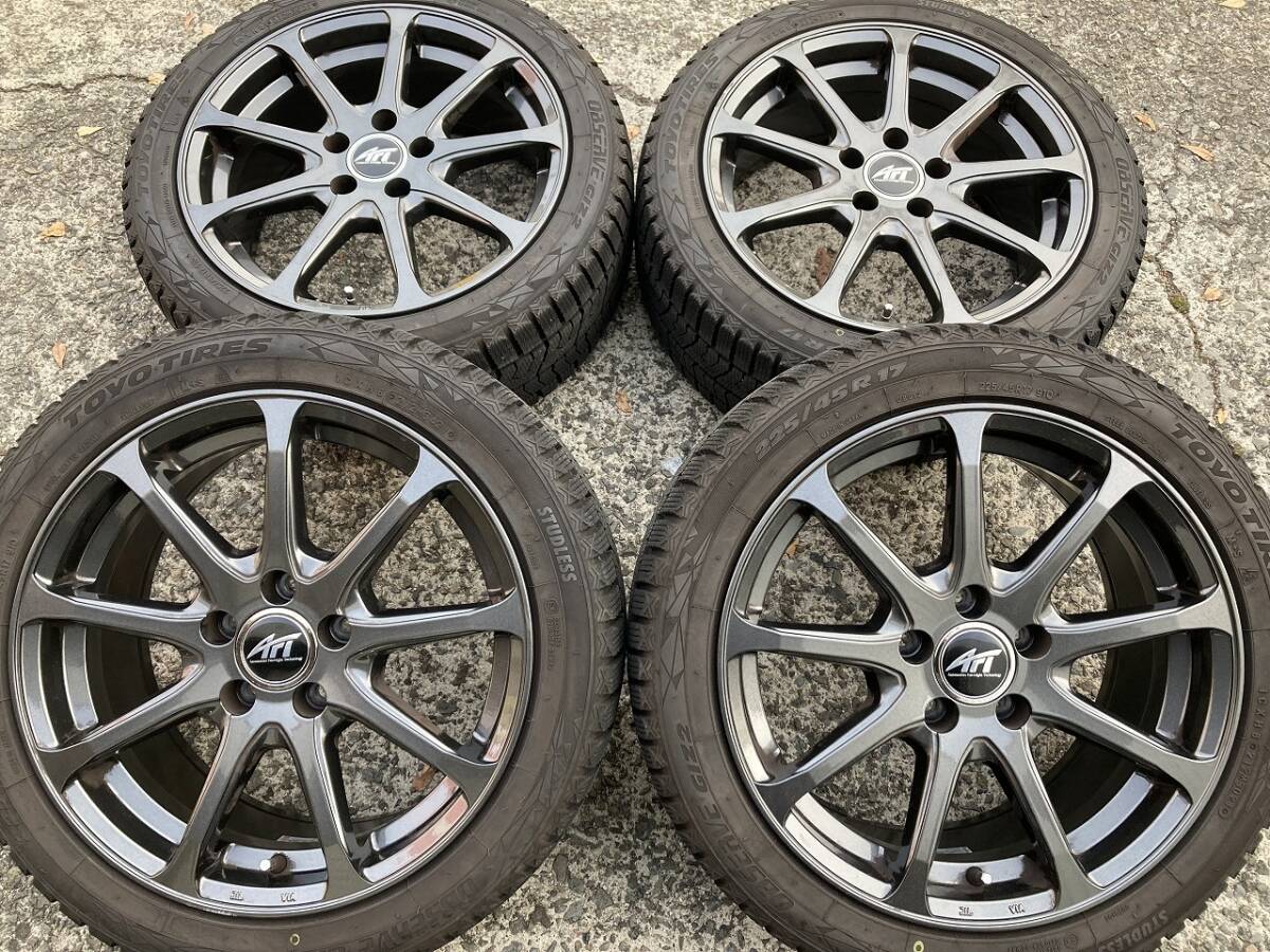 バリ山 AFT 17インチ 5H112 7.5J+44 225/45R17 2021年 M14 メルセデスベンツ Aクラス W176 CLA C117 Cクラス W204拍卖