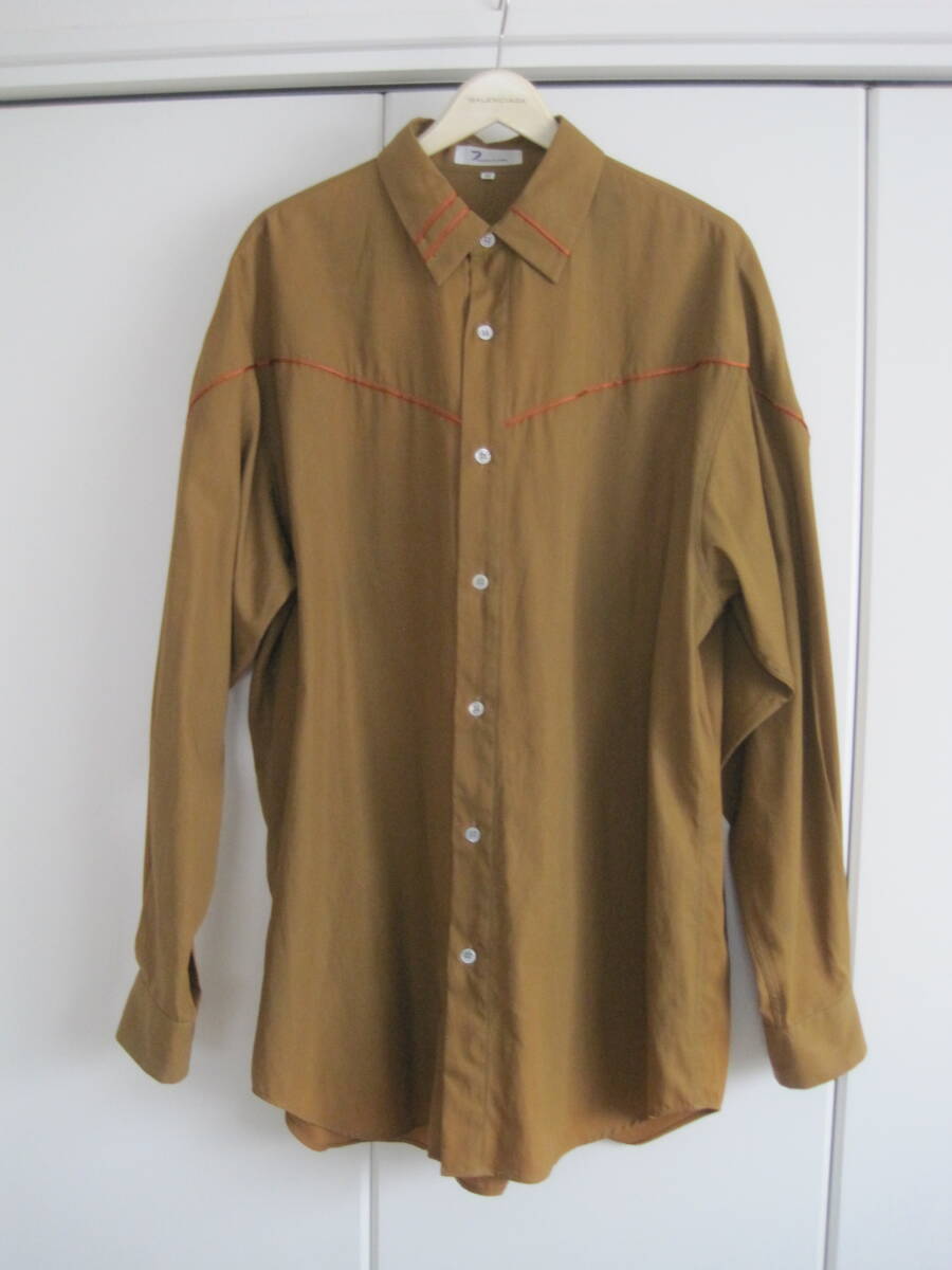 レア オールド アーカイブ GIULIANO FUJIWARA ジュリアーノフジワラ ビックシルエット ドロップショルダー コットンシャツ M拍卖