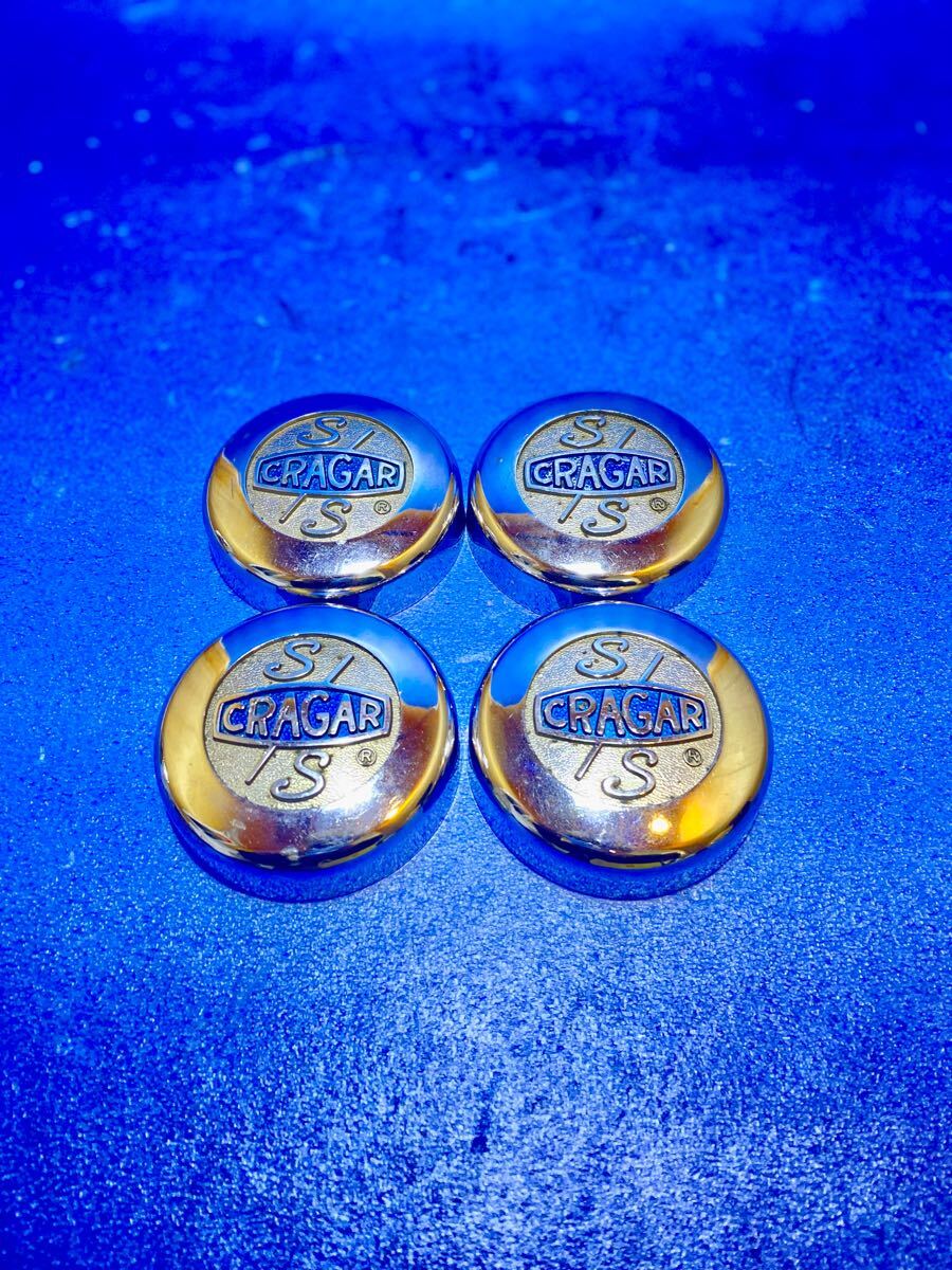 クレーガー センターキャップ 4個 中古 良品 アメ車 メッキ ホイール CRAGAR 当時物拍卖