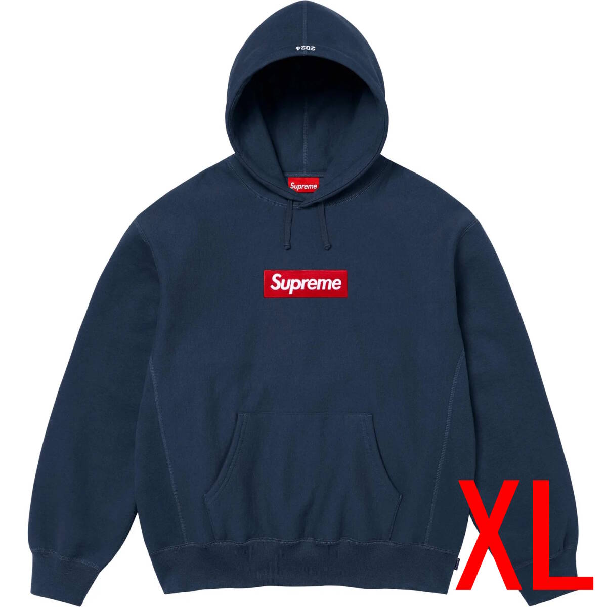 XL 国内正規品 SUPREME 2024FW Box Logo Hooded Sweatshirt Navy 新品 シュプリーム ボックスロゴ パーカー スウェット ネイビー 紺拍卖