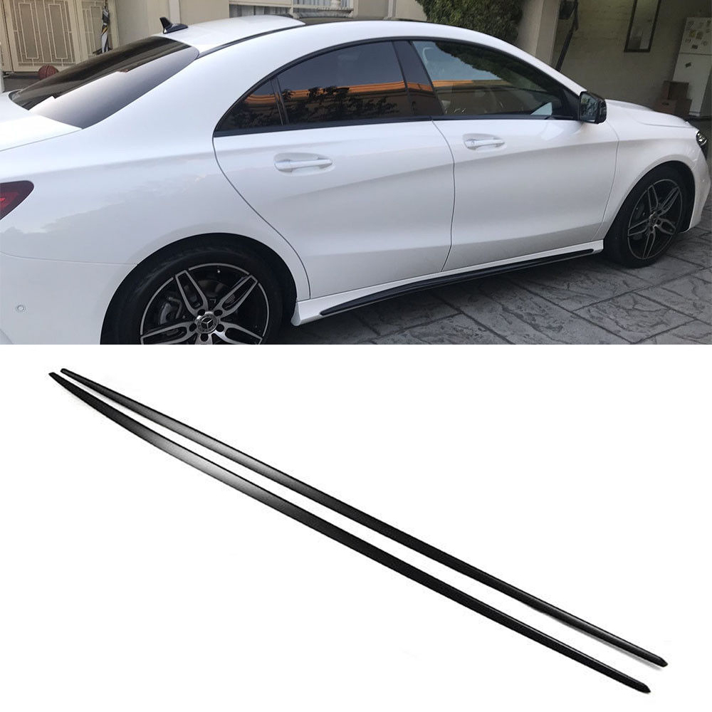 *在庫有即発送* 2014-2018 艶有黒 ベンツ CLA W117 W176 AMG サイドステップ スカートスポイラーカバー 左右2PCS ブラック塗装済品拍卖
