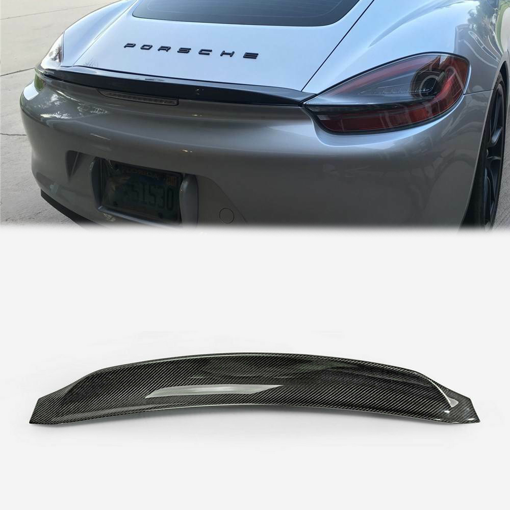 2013-2016 ポルシェ981 ケイマン 本物のカーボン GT4 TYPE リアトランクスポイラー エアロ ウイング スポイラー拍卖