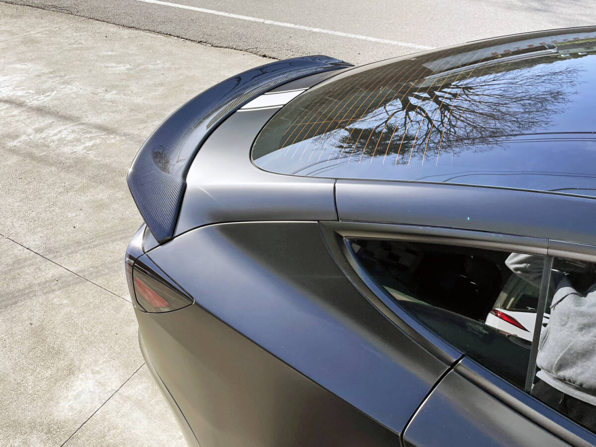 2017-2023 テスラ TESLA MODEL3 モデル3 セダン 本物のカーボン S TYPE リアトランクスポイラー エアロ ウイング スポイラー拍卖