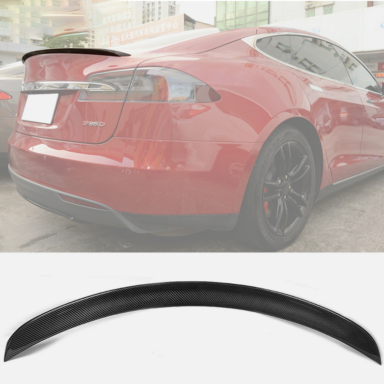 2014-2023 Tesla テスラ モデルS 60 70 75 85 90 D P85D P90D P100D 本物のカーボン OE TYPE リアトランクスポイラー エアロ スポイラー拍卖