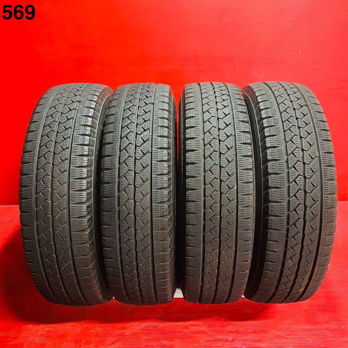 BRIDGESTONE BLIZZAK VL1 195/80R15 107/105L LT 国産 2019年式 パンク修理なし ビード切れなし 汚れあり スタッドレスタイヤ 4本セット拍卖