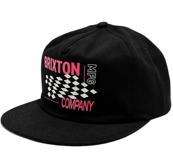 Brixton Neon Finish Line Snapback Hat Cap Black キャップ拍卖
