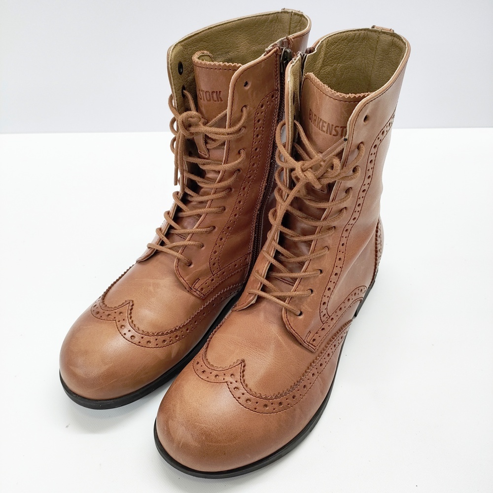BIRKENSTOCK ララミー LARAMIE ウィングチップブーツ サイドジップ サイズ36 ブーツ ブラウン ビルケンシュトック 4-1211T 251685拍卖