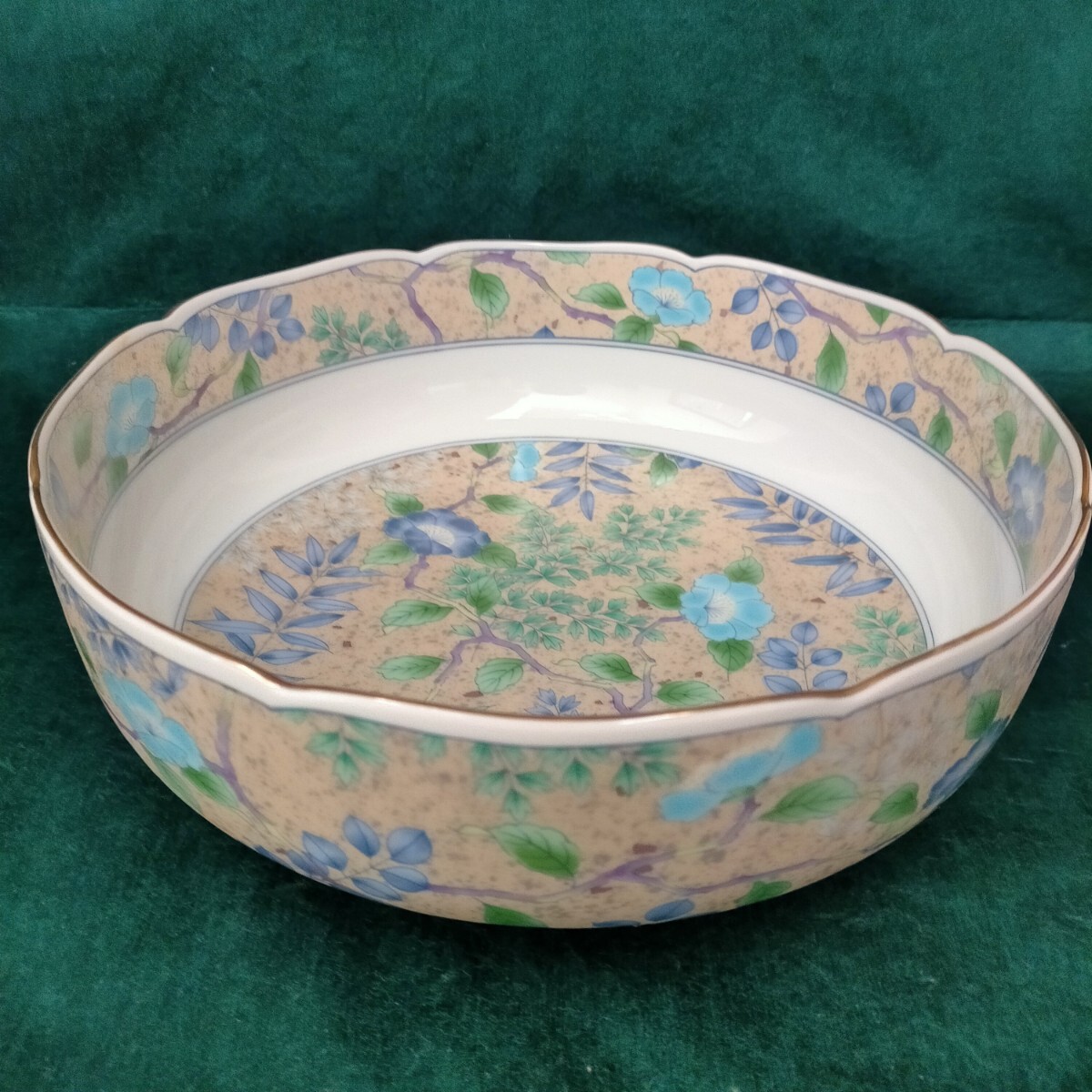 未使用保管品   前畑陶器 庫山窯 花銀彩 23cm 大鉢  廃番希少なお品  その2 拍卖