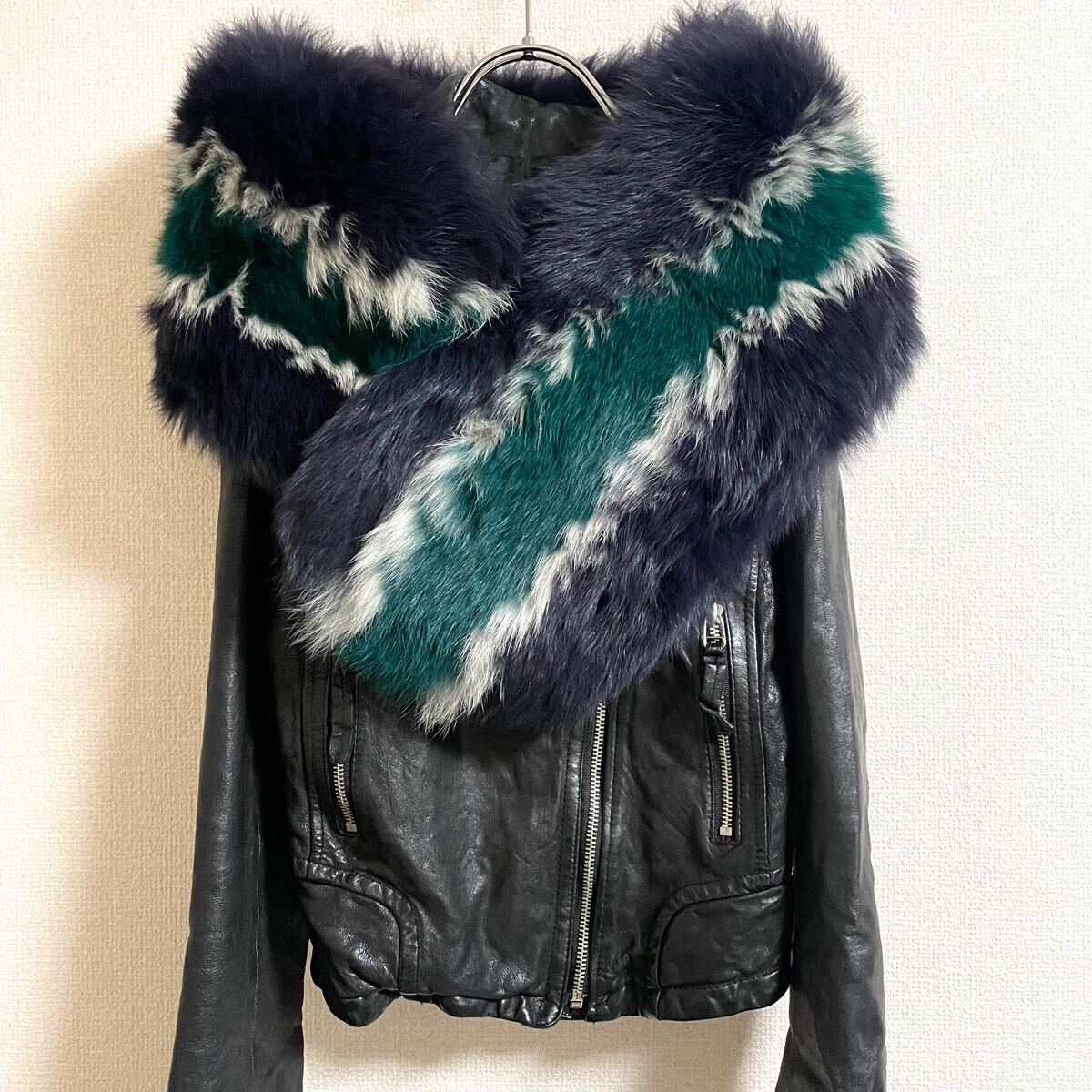 LE CIEL BLEU Fox Fur gimmick shawl Stall grunge archive 00's y2k フォックスファー ギミック マフラー スヌード ストール ギャル 拍卖