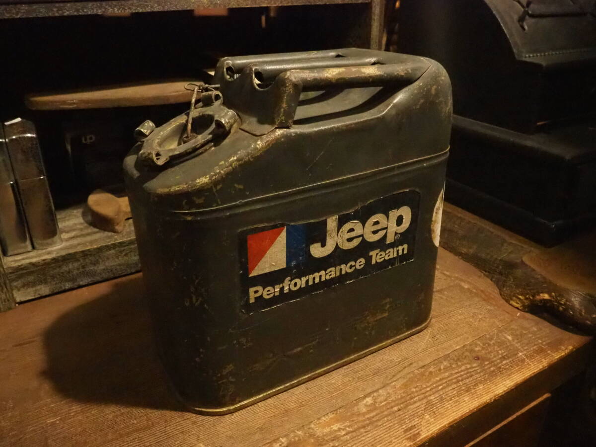 【12Lガソリン缶】jeep古道具スチールアンティーク燃料缶インテリア携行缶ジープバイク旅行キャンプ農作業アウトドアスチール缶拍卖
