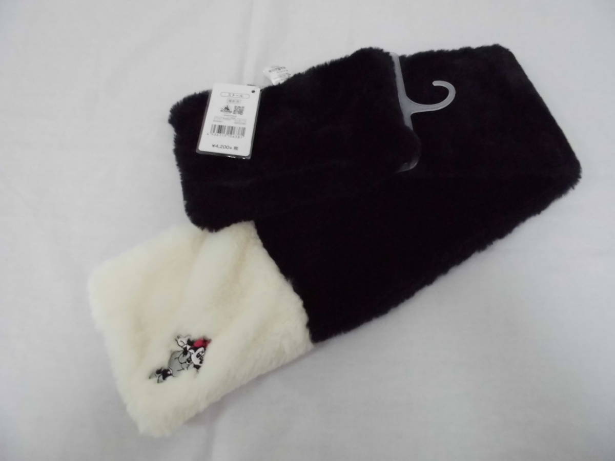 (す-W-264)Disney ストール ミニーマウス DISNEY STORE ディズニーストア ブラック/ホワイト 黒/白 保管品拍卖