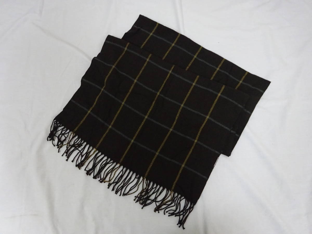 (す-W-252)UNIQLO ユニクロ マフラー こげ茶 ダークブラウン 451588 男女兼用可能 防寒 冬 中古拍卖