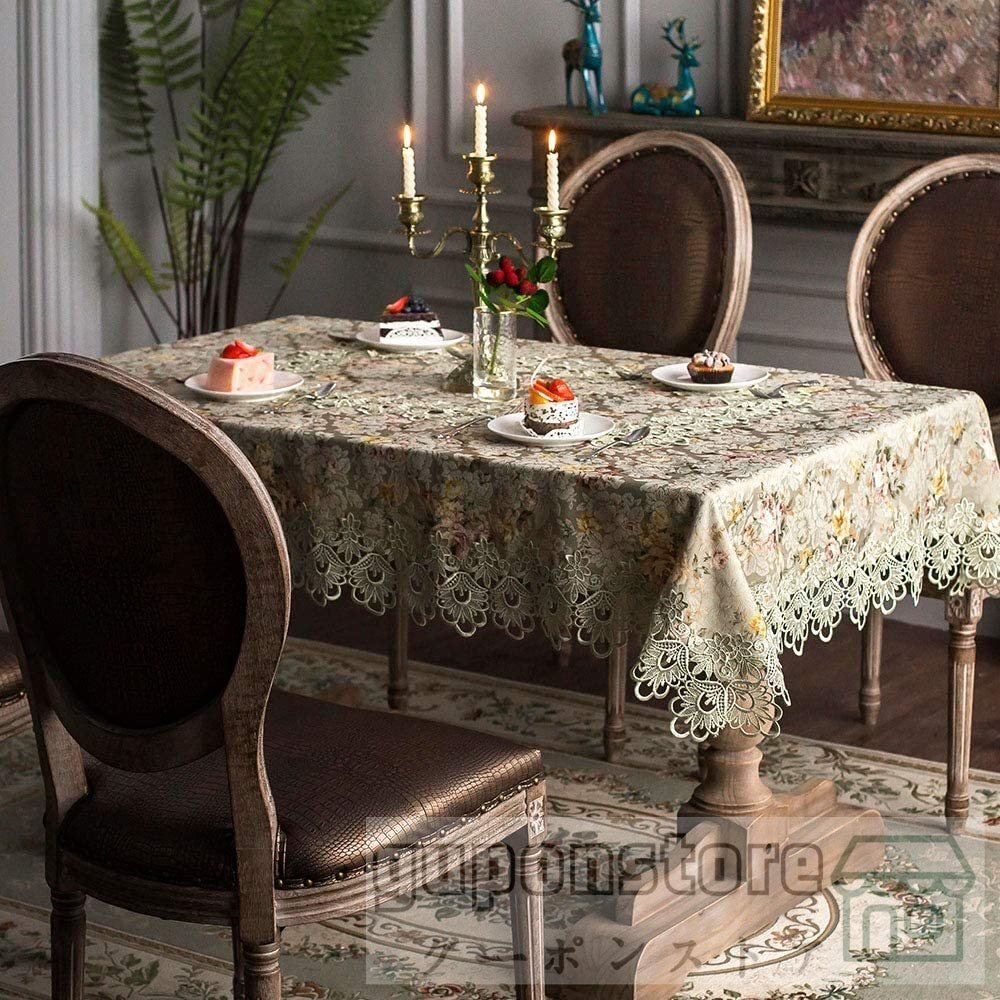 極上◆美品 北欧 テーブルセンター ヨーロッパスタイルのシンプルな刺繍 レーステーブルクロス レースの テーブルランナー 150X210CM拍卖