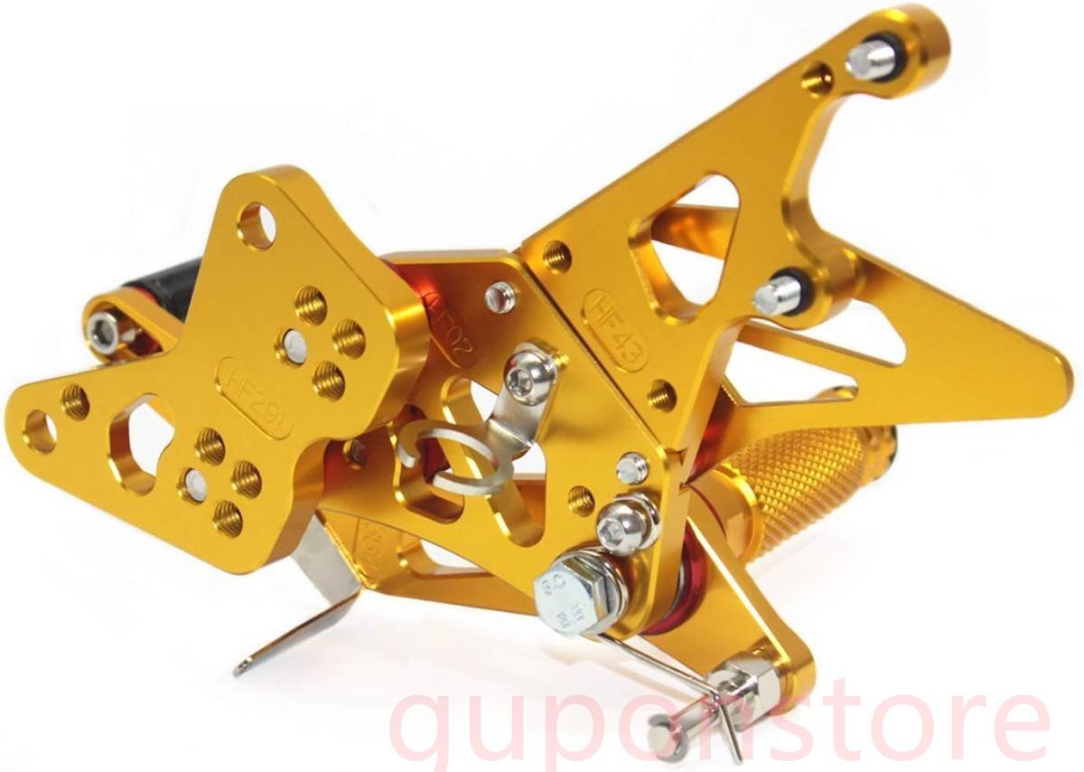 【最大40mmの調整が可能】スズキGSX-1300R 隼 HAYABUSA(1999-2007 2008-2017)用CNCアルミ製バックステップキット(ゴールド)拍卖