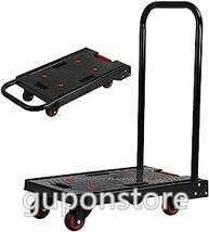 台車 コンパクト 折りたたみ式カート 軽量 耐荷重150kg 家族旅行荷物の運搬 平台車 ブラック黑拍卖