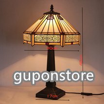 強くお勧め★ステンドランプ ステンドグラス レトロな雰囲気 テーブルスタンド ティファニー 室内装飾 照明 ランプ拍卖