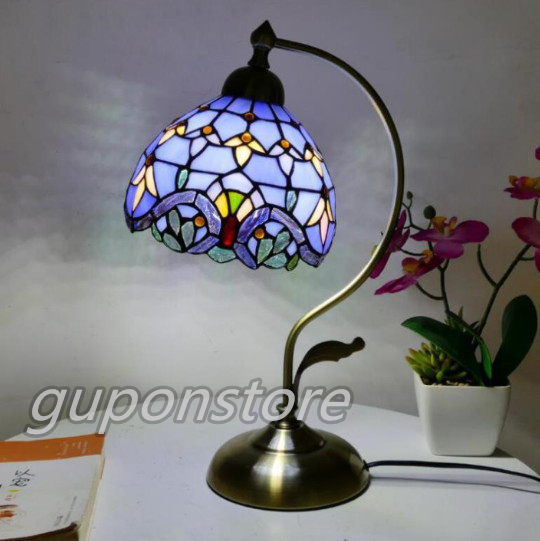 極美品☆卓上スタンド寝室/書斎 暖かい ステンドランプ ステンドグラス拍卖
