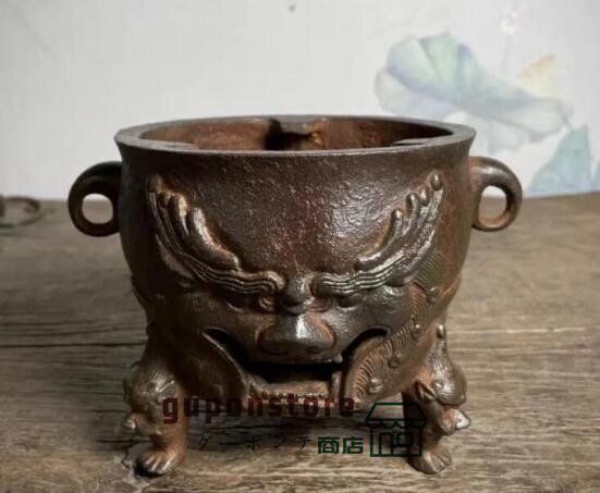 鋳鉄トラ顔炭ストーブ温酒煮茶置物住宅置物ストーブ高さ12 CM拍卖