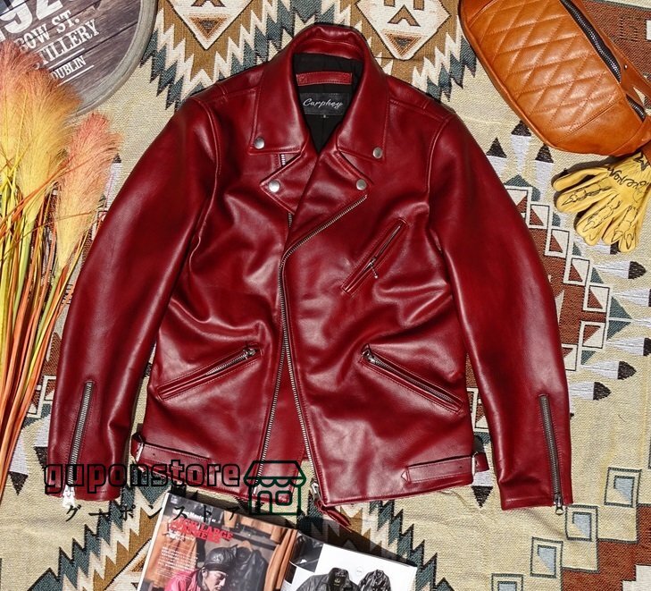 レザージャケット 本革 牛革 高級 ライダースジャケット メンズファッション バイクジャケット 革ジャン S~4XL拍卖