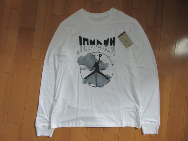 送料無料発送 ナイキ NIKE JORDAN BRAND ジョーダン グラフィック L/S T-shirt ビッグサイズ 2XL XXL 白 正規品 新品未使用タグ付き拍卖