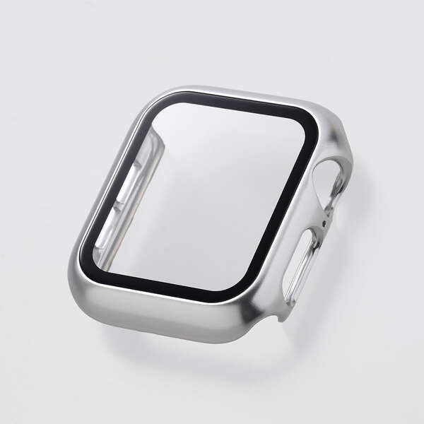 Apple Watch 40mm用フルカバーケース メタリック/プレミアムガラス/高透明タイプ ガラスとポリカーボネート樹脂で本体を守る: AW-23EFCGPSV拍卖