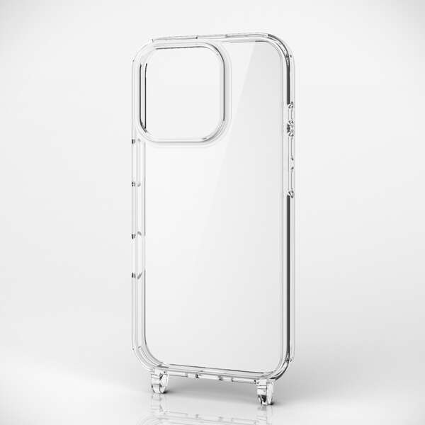 iPhone16Pro用ハイブリッドケース 持ち運びに便利なスマホショルダーストラップなどが取り付けられるストラップホール付: PM-A24CHVCKSHCR拍卖