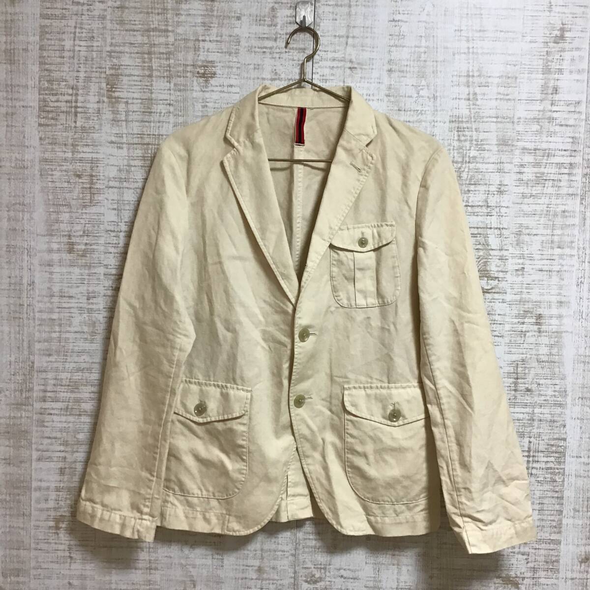 A377◇TAKEO KIKUCHI|タケオキクチ ジャケット アイボリー サイズS拍卖