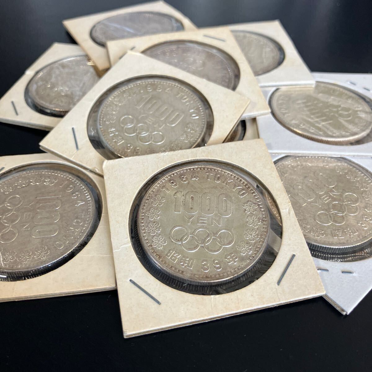 1000円銀貨 まとめて10枚!1964年 昭和39年 東京オリンピック記念 千円銀貨 記念硬貨 ホルダー入り拍卖