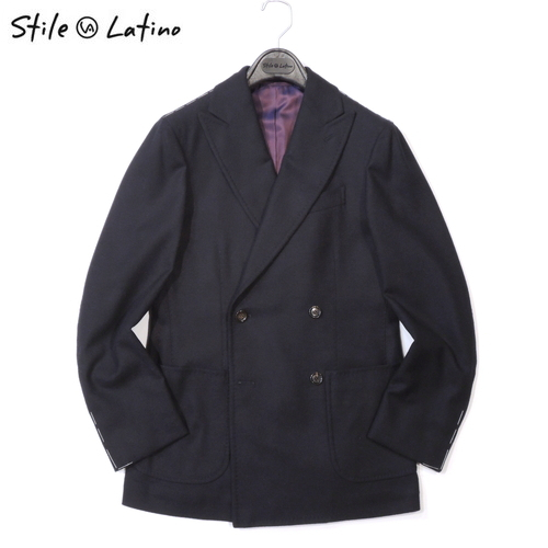 【40%OFF・新品・42】STILE LATINO(スティレ ラティーノ)EMILIO ラムズウールカシミヤホップサック ダブル4Bジャケット ネイビー GM22039拍卖