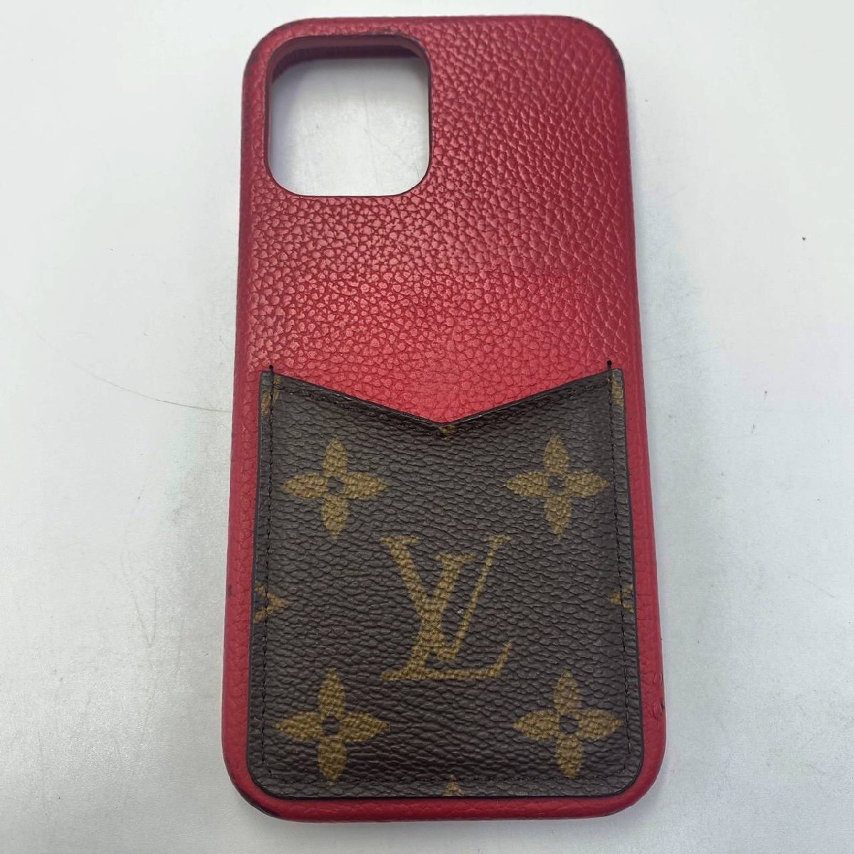 LOUIS VUITTON M80081 iPHONE バンパー12/12PRO モノグラム レッド系 ブラウン スマートフォン ケース拍卖