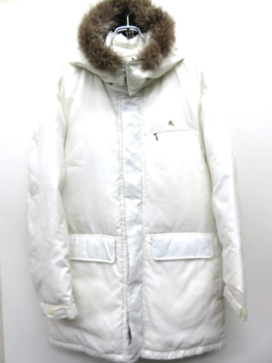 BURBERRY BLACK LABEL バーバリー ブラックレーベル ダウンコート ホワイト フォックスファー拍卖